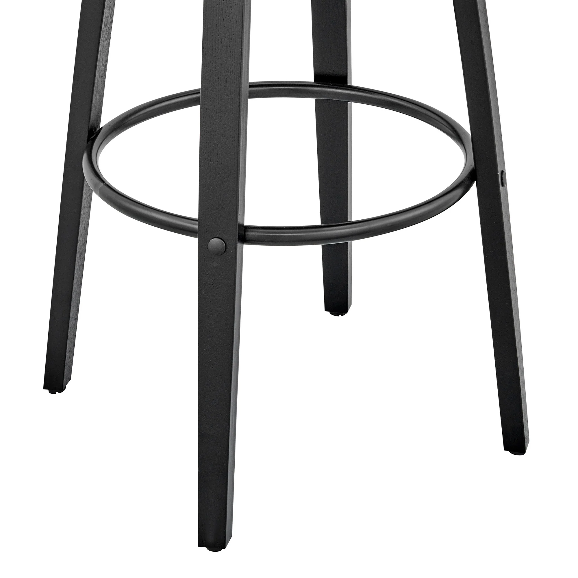 37" Gray Faux Leather And Iron Swivel Counter Height Bar Chair By Homeroots - Image 9