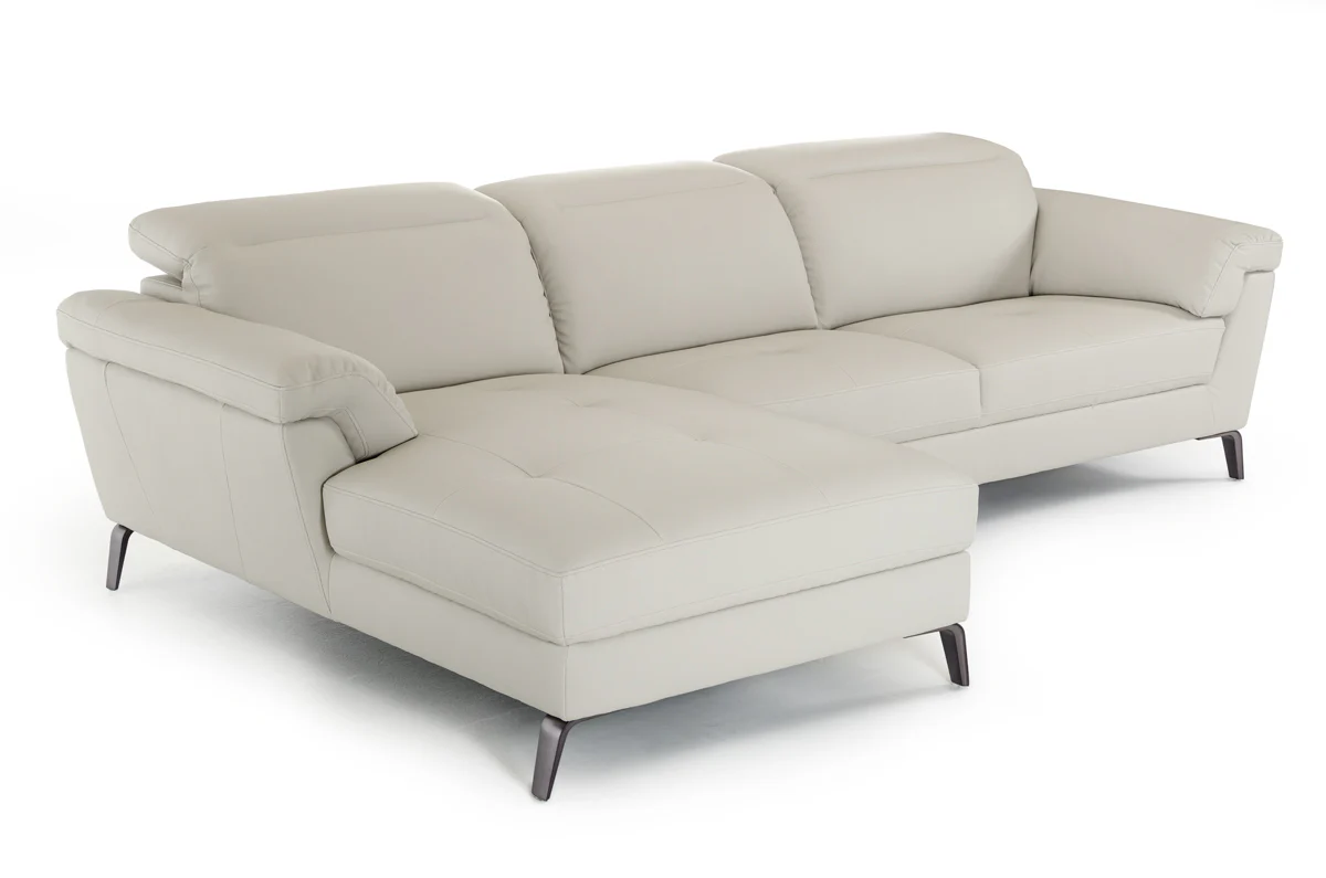 37' Light Grey Eco Leather Foam Steel and Wood Sectional Sofa By Homeroots - Image 3