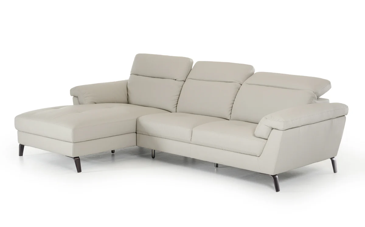 37' Light Grey Eco Leather Foam Steel and Wood Sectional Sofa By Homeroots - Image 4