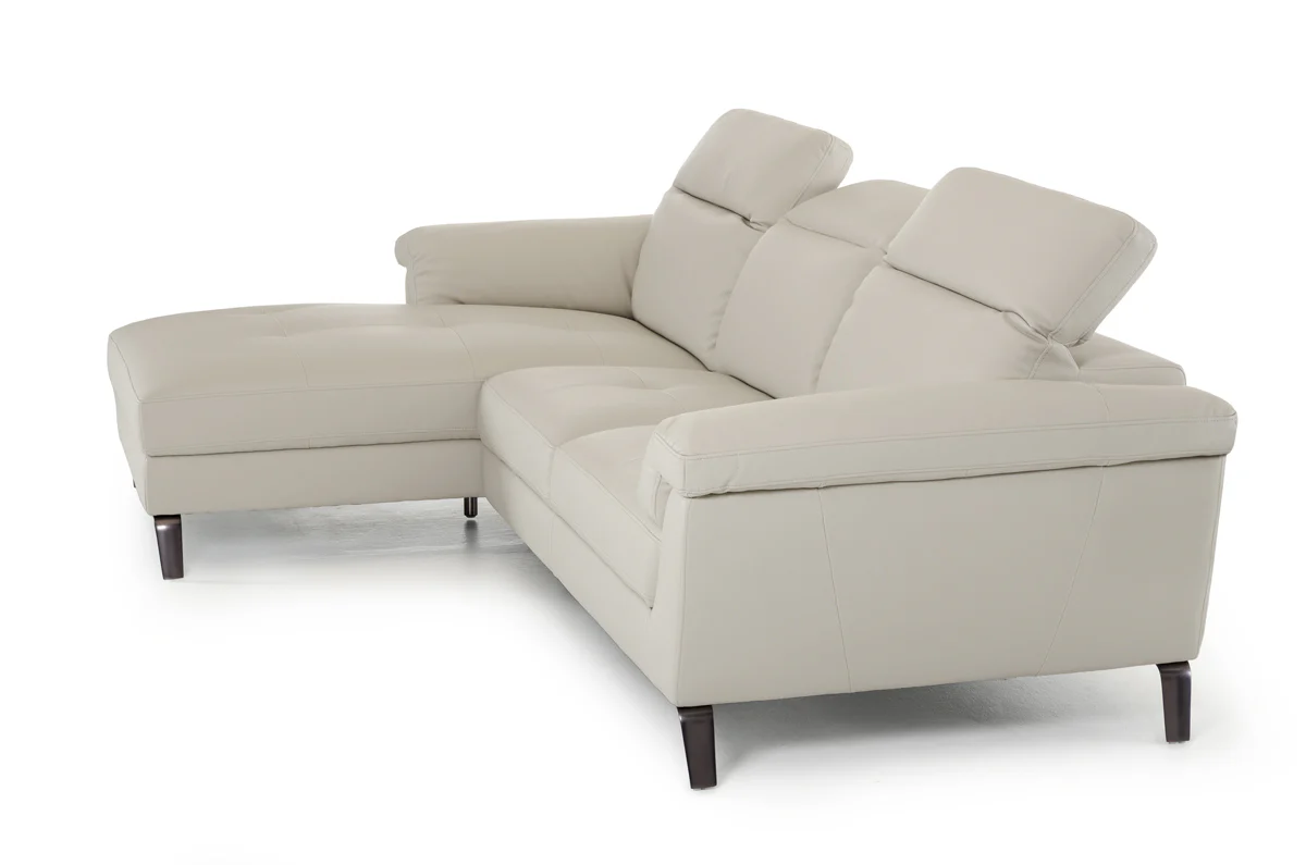 37' Light Grey Eco Leather Foam Steel and Wood Sectional Sofa By Homeroots - Image 5