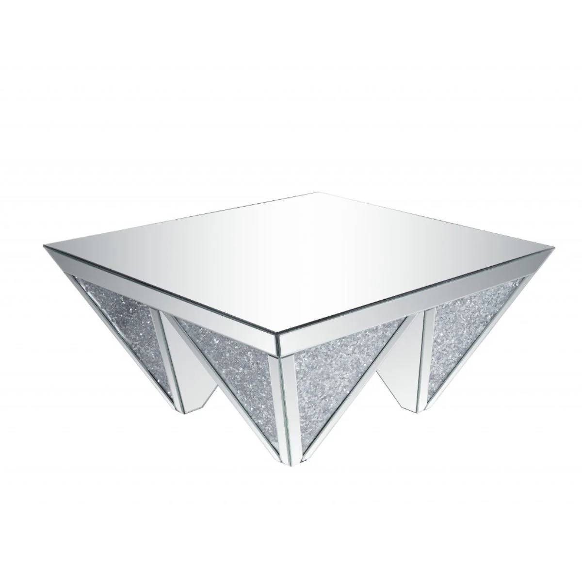 37" Mirrored Mirrored And Manufactured Wood Square Mirrored Coffee Table By Homeroots - Image 2