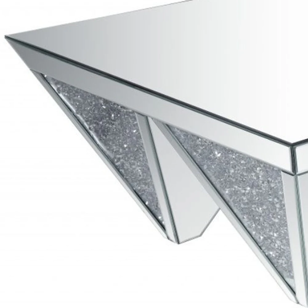 37" Mirrored Mirrored And Manufactured Wood Square Mirrored Coffee Table By Homeroots - Image 5