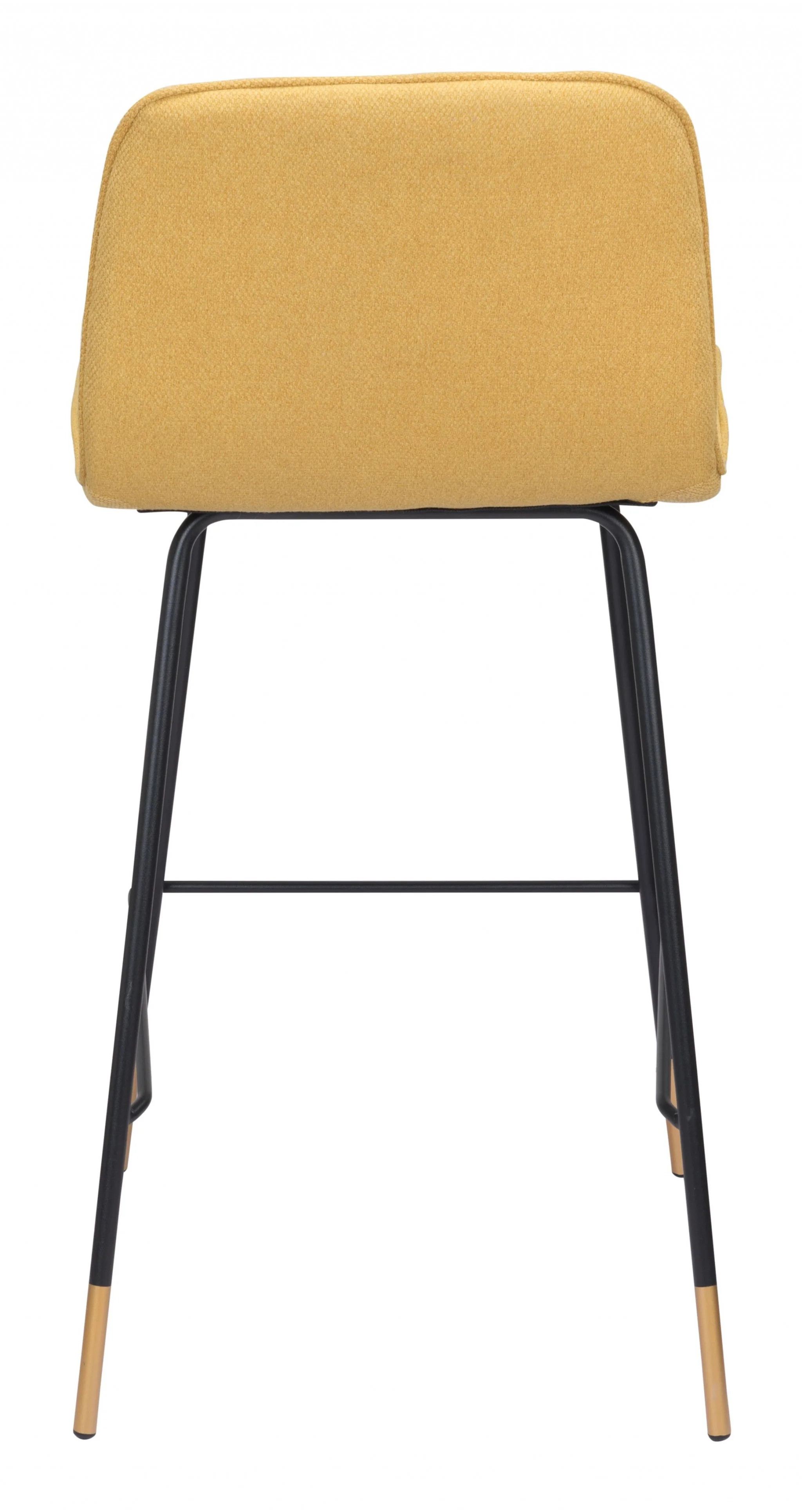 37" Yellow Upholstery and Black Steel Counter Height Bar Chair With Footrest By Homeroots - Image 5