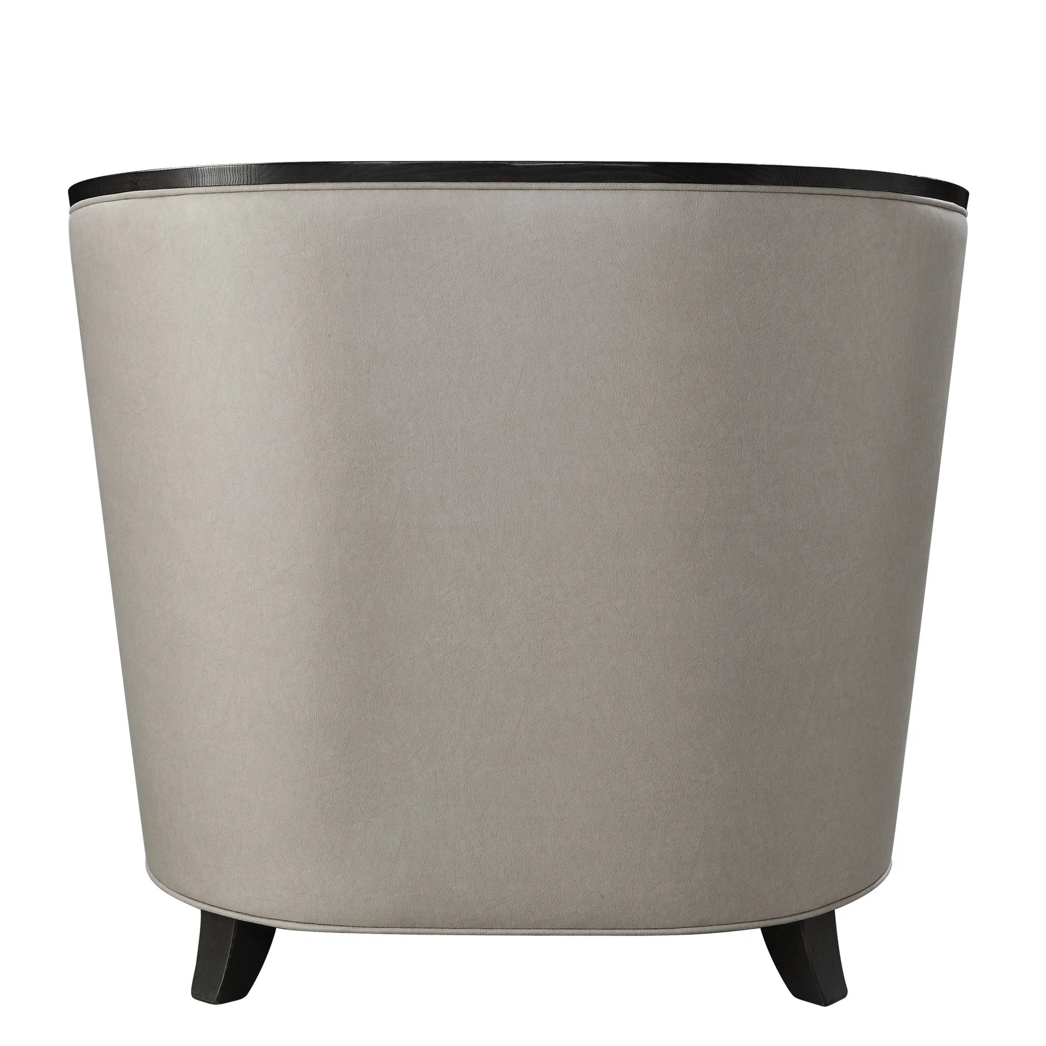 38" Beige Fabric And Black Barrel Chair By Homeroots - Image 4