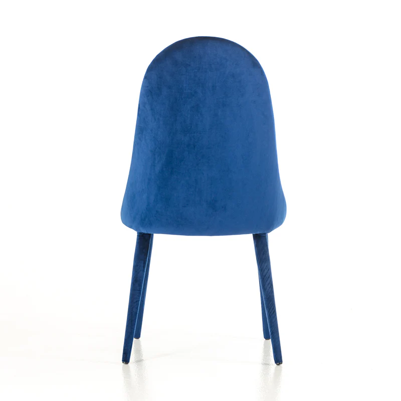 38' Blue And White Fabric And Metal Dining Chair By Homeroots - Image 5