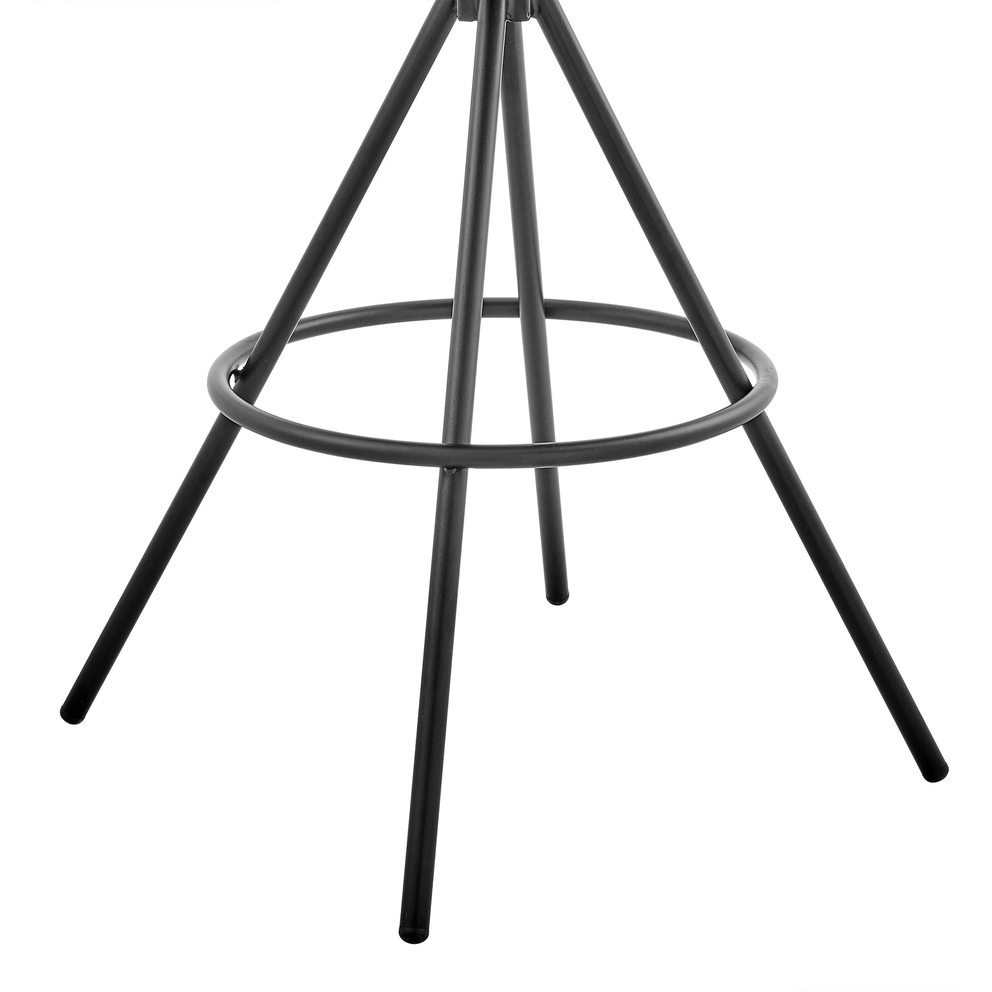 38" Charcoal Microfiber and Black Iron Counter Height Bar Chair By Homeroots - Image 6