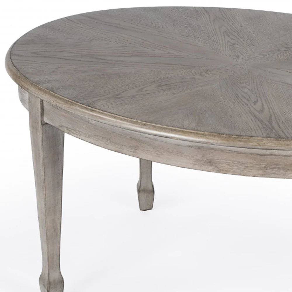 38" DriftWood Solid And Manufactured Wood Oval Distressed Coffee Table By Homeroots - Image 3