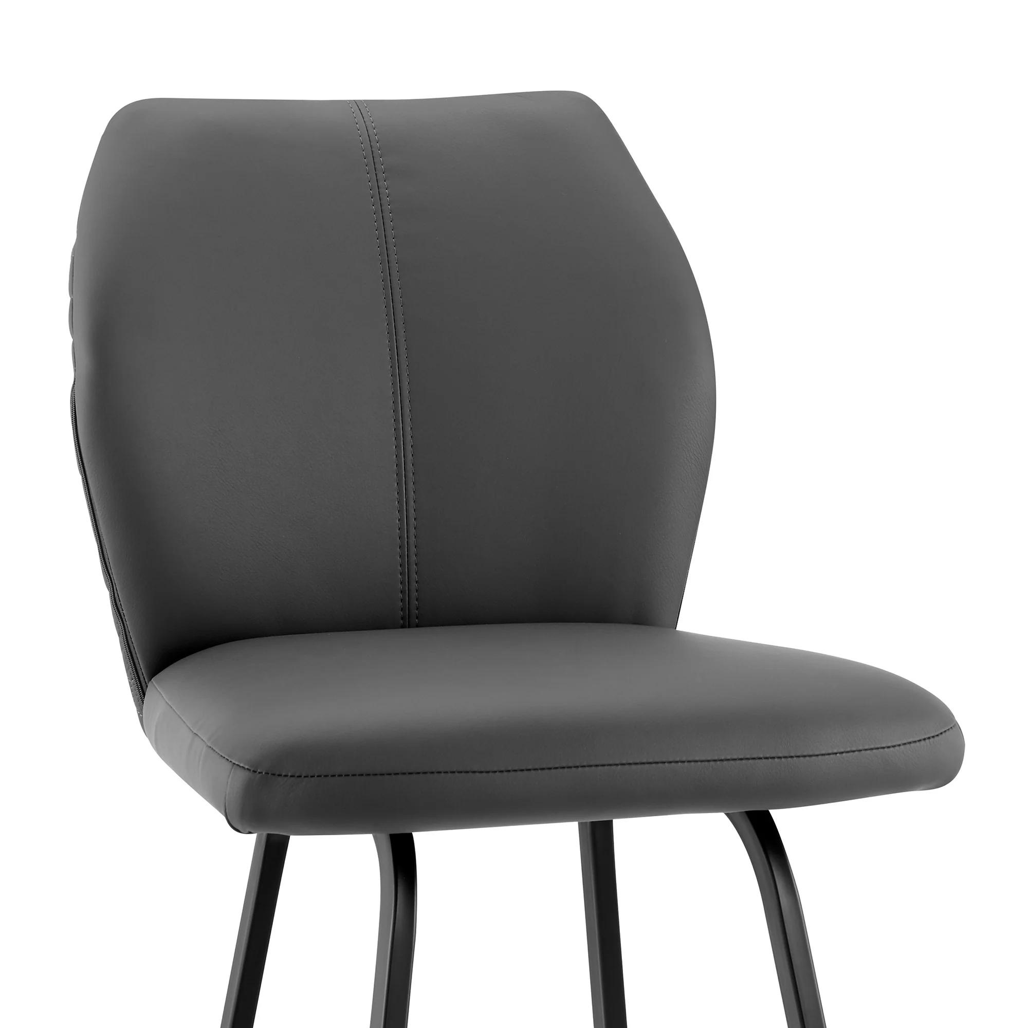 38" Gray Faux Leather And Iron Counter Height Bar Chair By Homeroots - Image 7