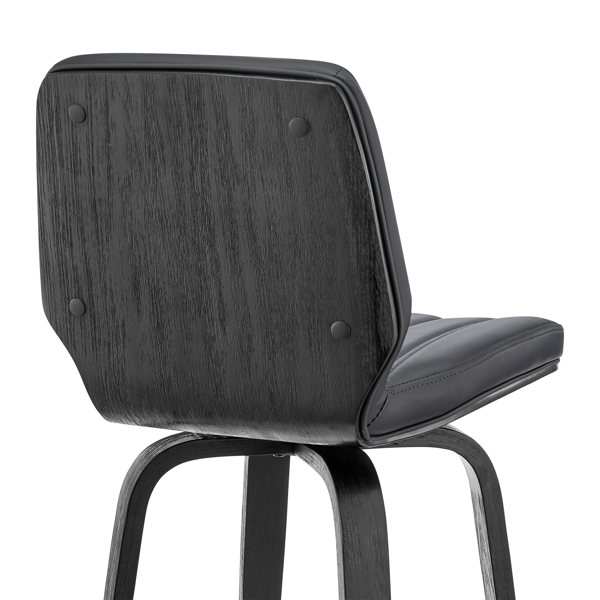 38" Gray Faux Leather And Iron Swivel Bar Height Chair By Homeroots - Image 8