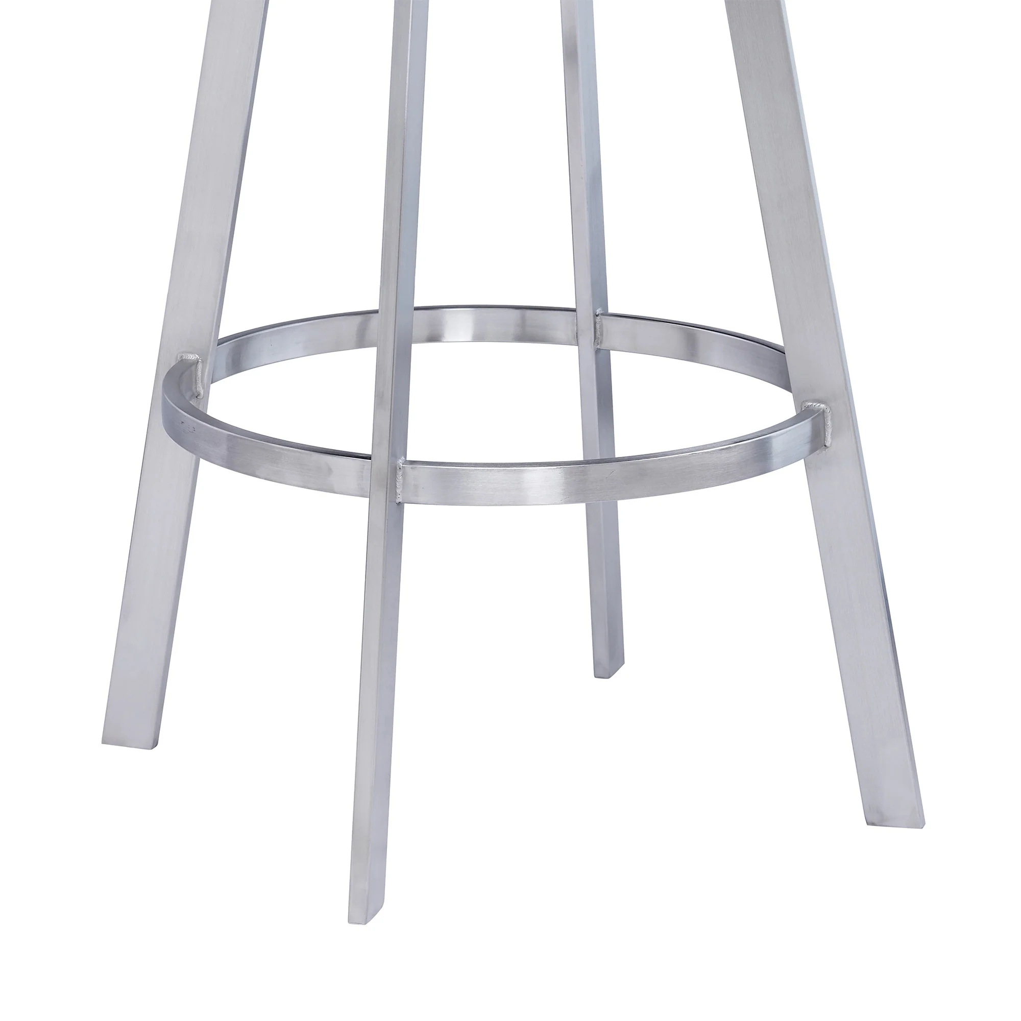 38" Gray Faux Leather And Iron Swivel Counter Height Bar Chair By Homeroots - Image 8
