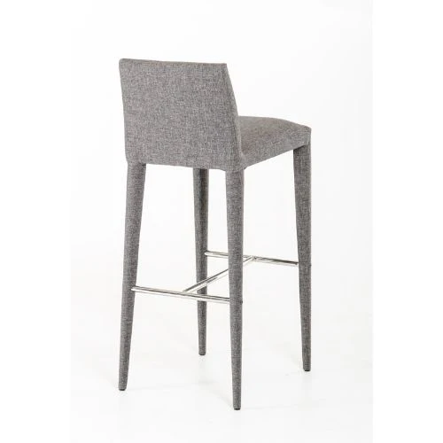 38' Grey Fabric And Metal Bar Stool By Homeroots - Image 2