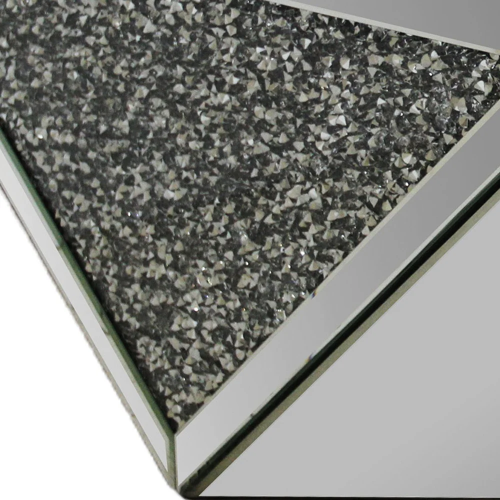 38" Mirrored Wood Square Top Geo Base Coffee Table By Homeroots - Image 5
