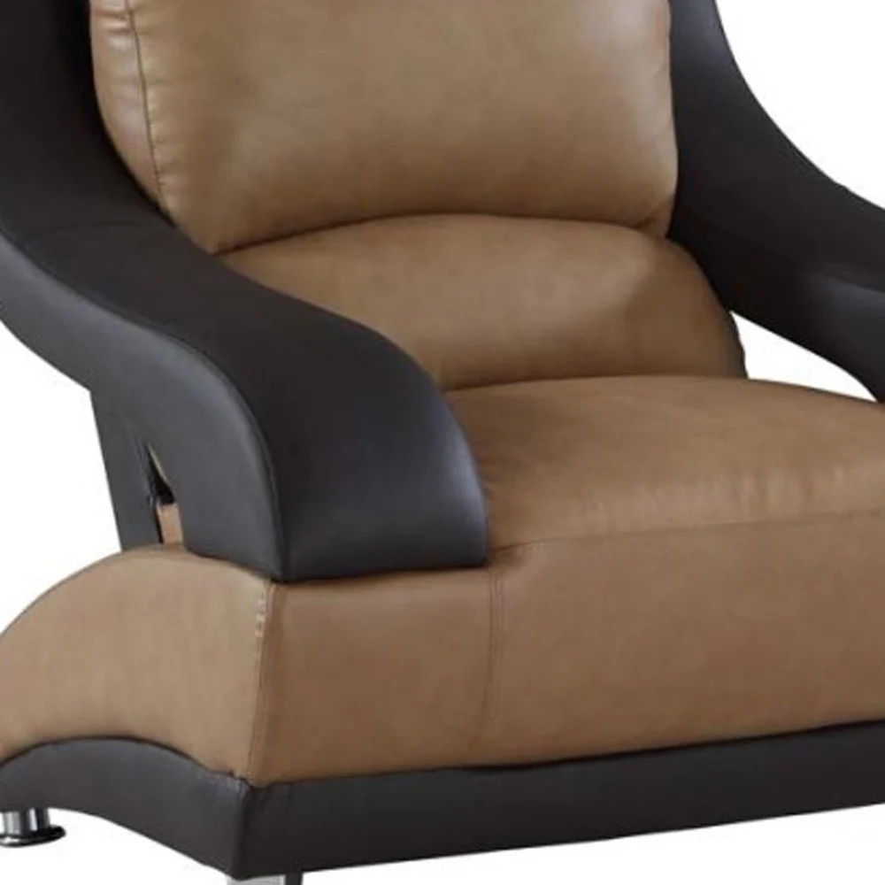 38" Two Tone Dazzling Leather Chair By Homeroots - Image 2