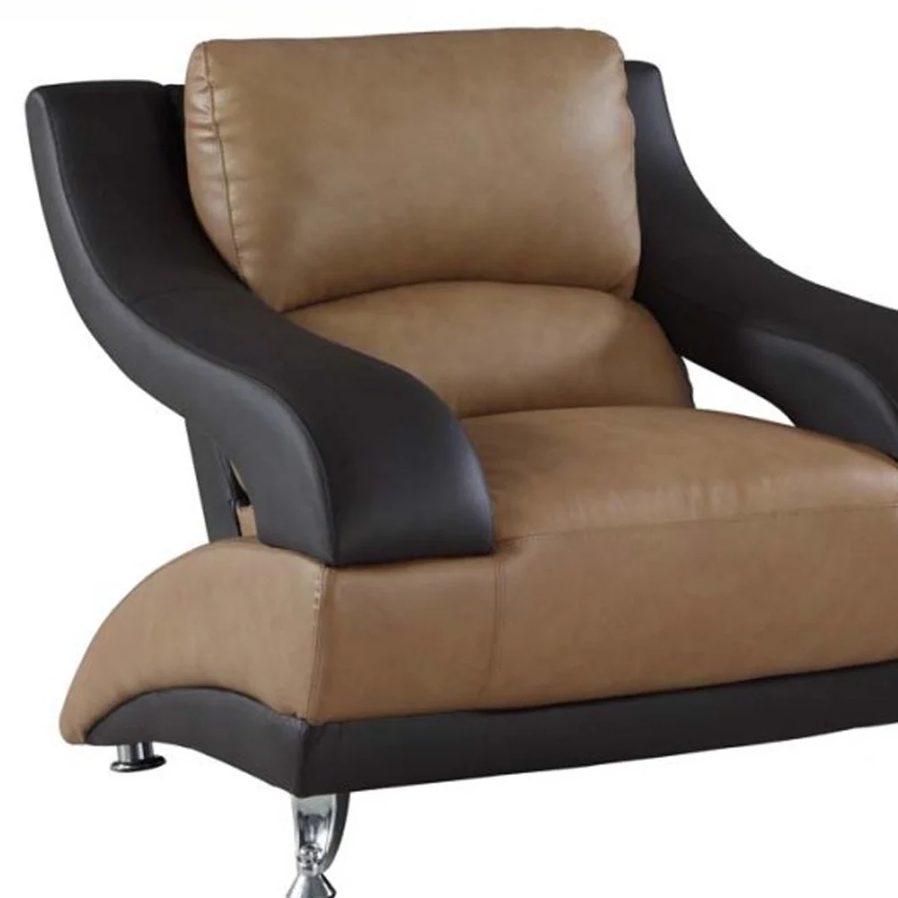 38" Two Tone Dazzling Leather Chair By Homeroots - Image 3