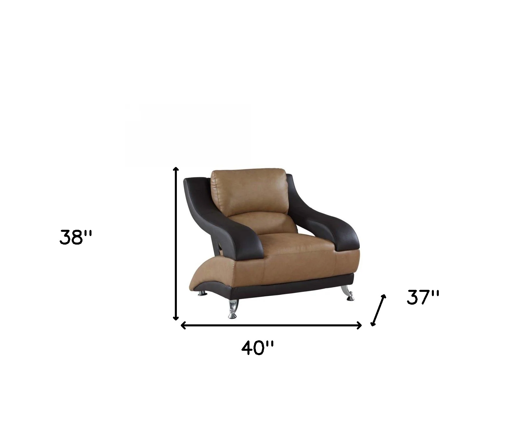 38" Two Tone Dazzling Leather Chair By Homeroots - Image 4