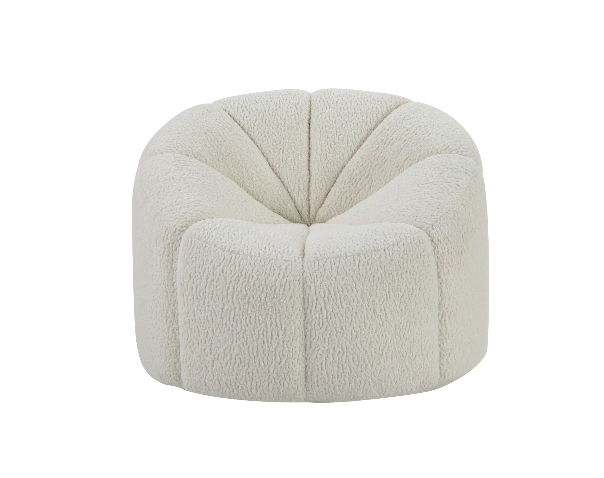 38" White And Black Sherpa Swivel Barrel Chair By Homeroots - Image 2