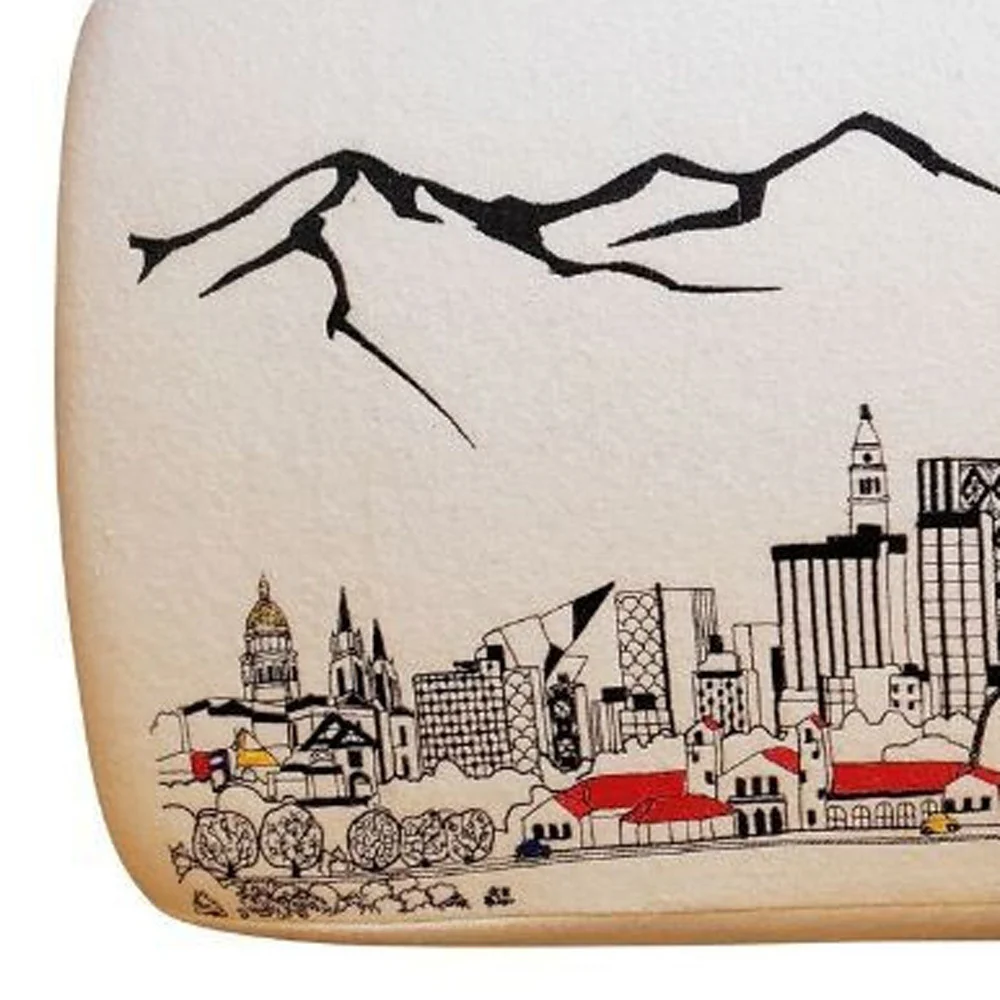 38" White Denver Daylight Skyline Embroidered Ottoman By Homeroots - Image 4