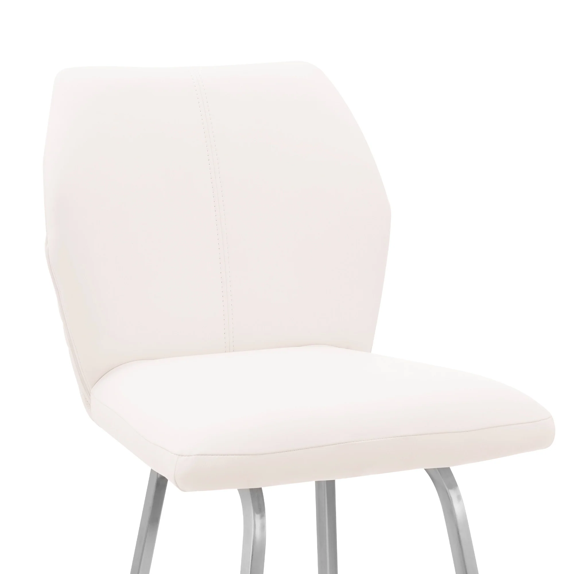38" White Faux Leather And Iron Counter Height Bar Chair By Homeroots - Image 7