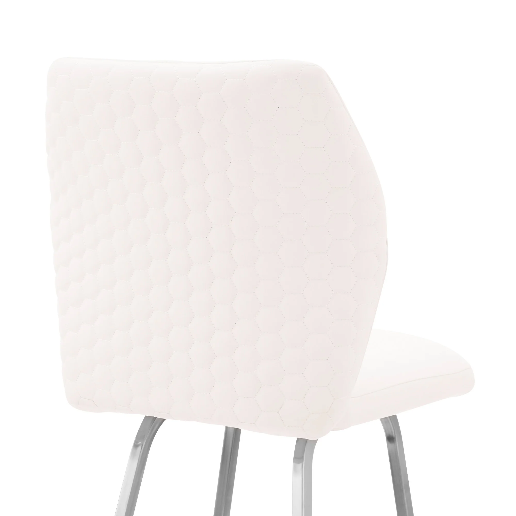 38" White Faux Leather And Iron Counter Height Bar Chair By Homeroots - Image 8
