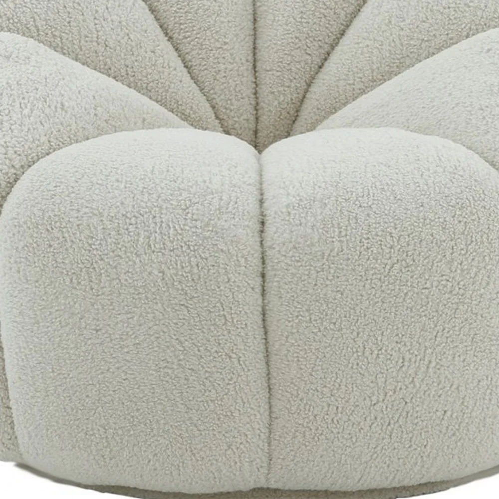 38" White Sherpa Lounge Chair By Homeroots - Image 3