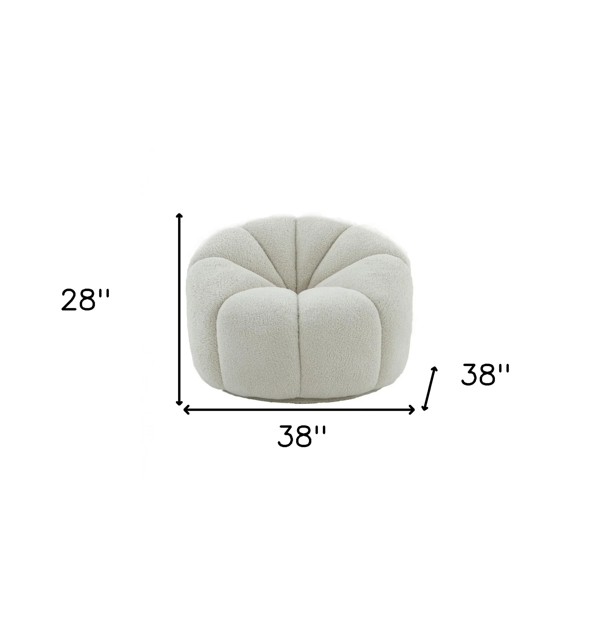38" White Sherpa Lounge Chair By Homeroots - Image 5