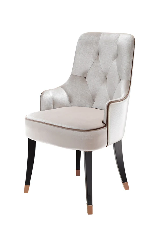 38' White Velvet Fabric Dining Chair By Homeroots - Image 3