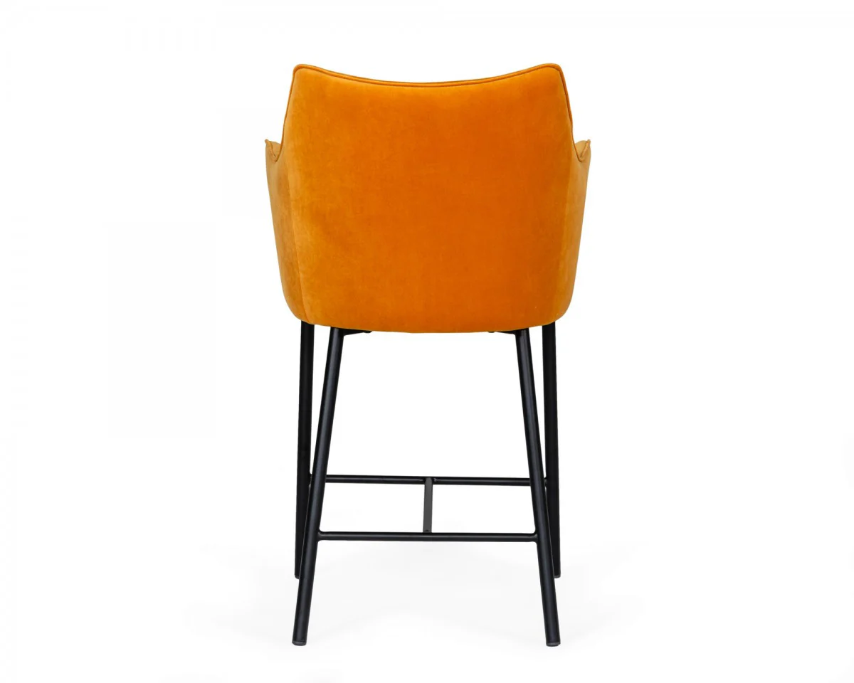 38" Yellow And Black Iron Low Back Counter Height Bar Chair With Footrest By Homeroots - Image 4