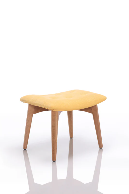 38' Yellow Fabric and Wood Tufted Chair and Ottoman By Homeroots - Image 3