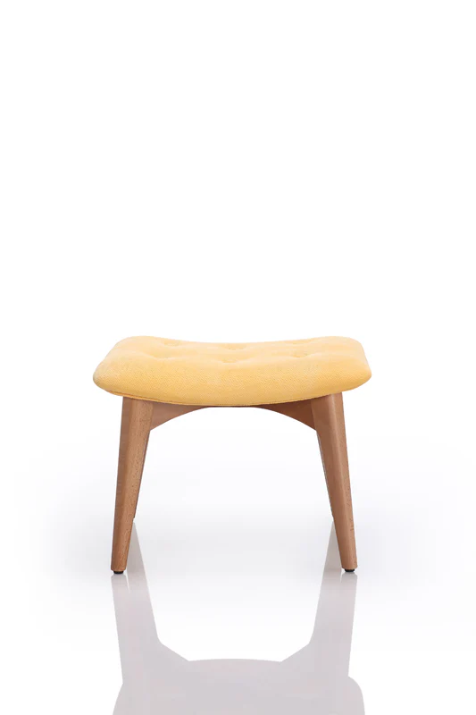 38' Yellow Fabric and Wood Tufted Chair and Ottoman By Homeroots - Image 4