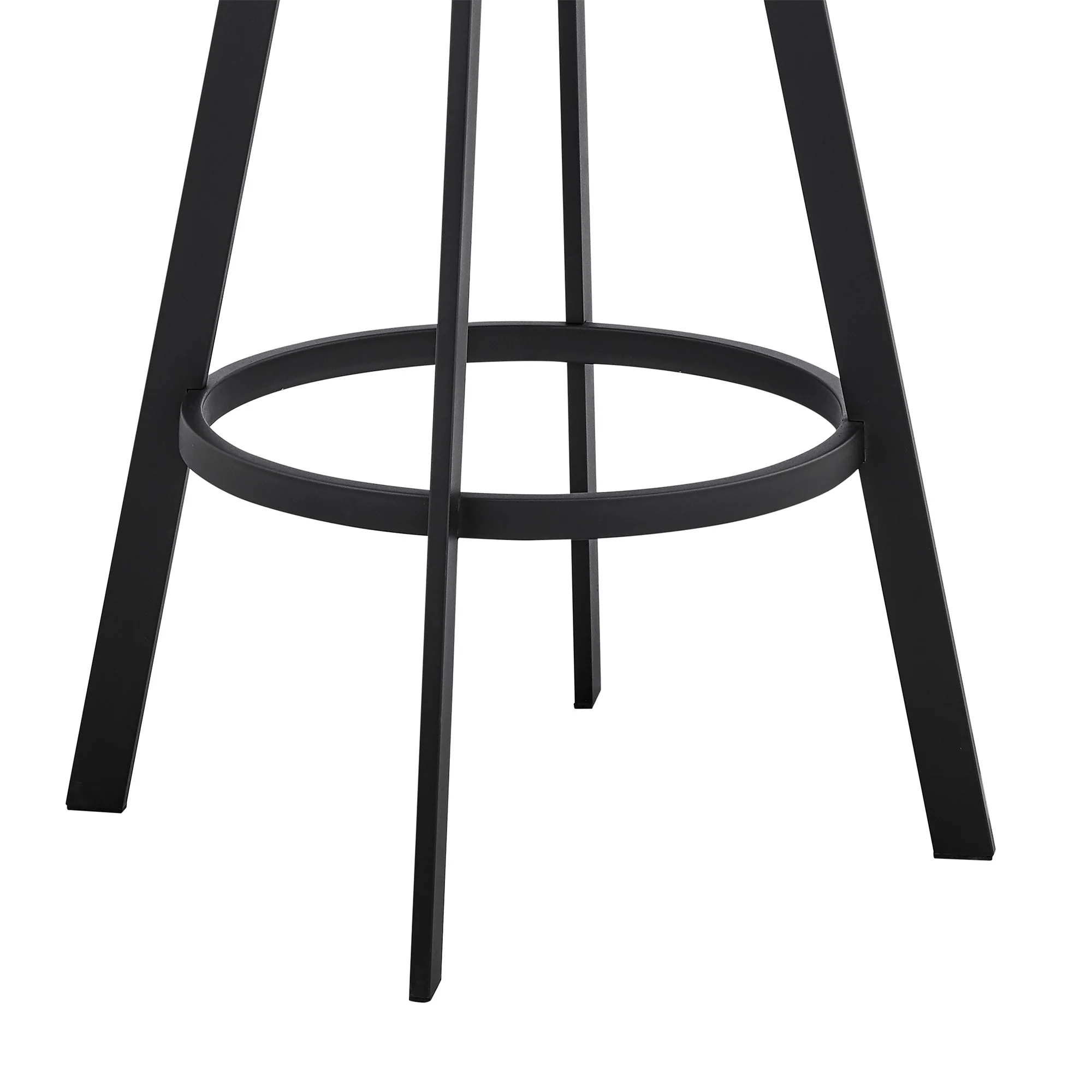 39" Black Faux Leather And Iron Swivel Low Back Bar Height Chair By Homeroots - Image 9