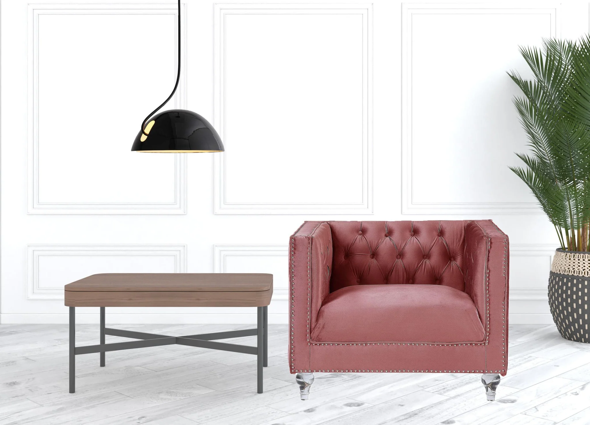 39" Black Tufted Arm Chair By Homeroots - Image 2