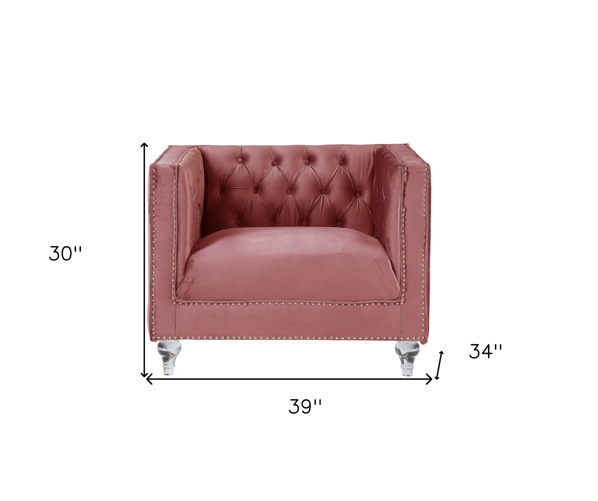 39" Black Tufted Arm Chair By Homeroots - Image 5
