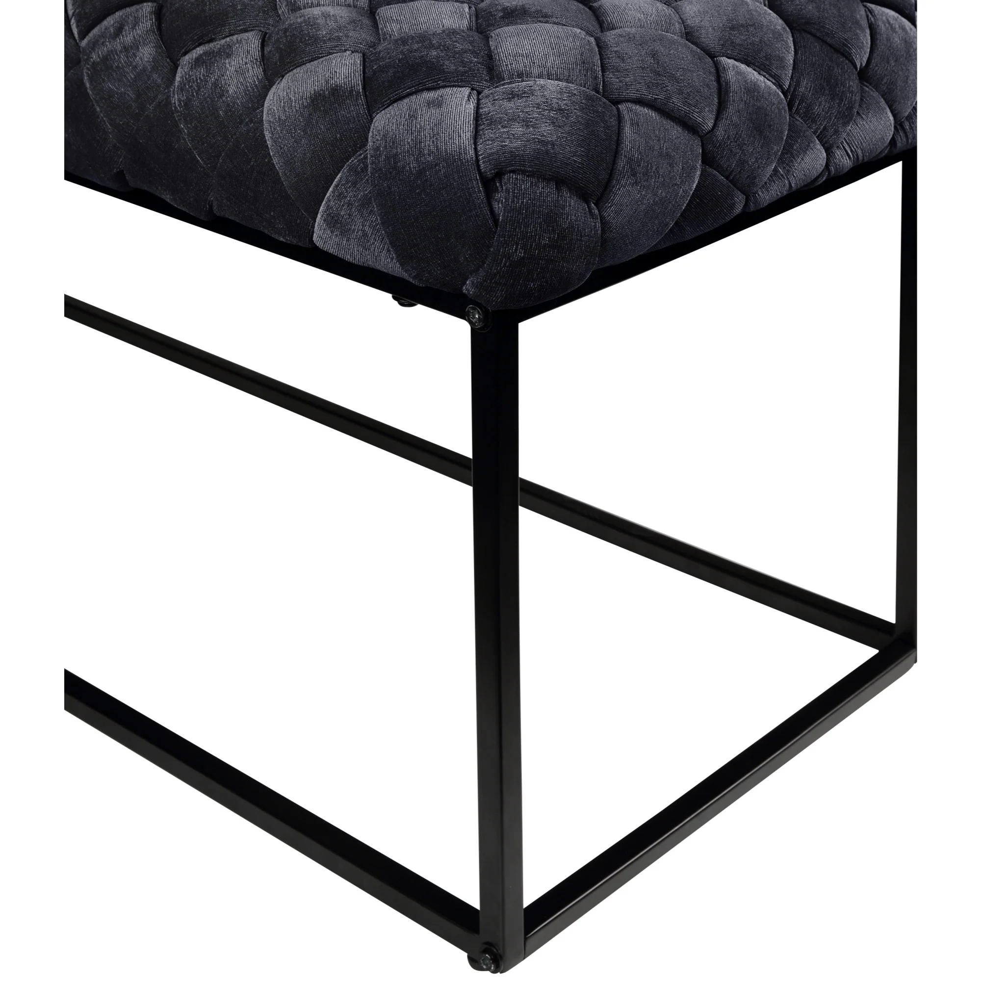 39" Black Upholstered Velvet Bench By Homeroots - Image 5