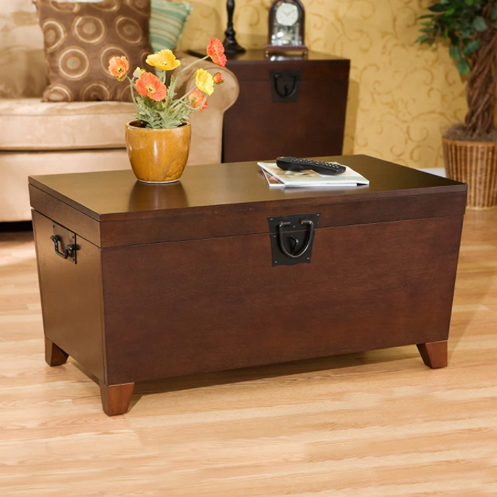 39" Brown Manufactured Wood And Metal Rectangular Coffee Table By Homeroots - 402162 - Image 8