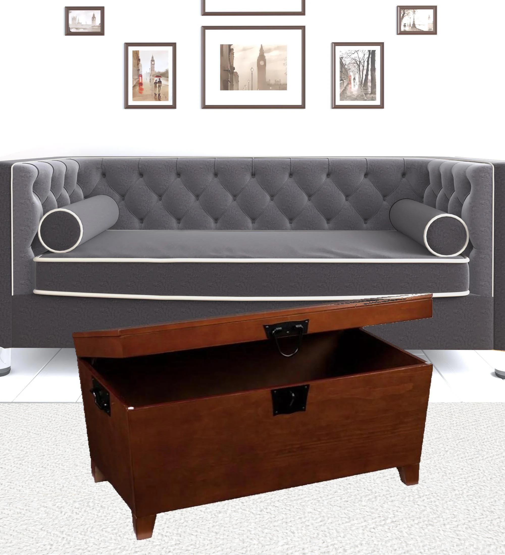 39" Brown Manufactured Wood And Metal Rectangular Coffee Table By Homeroots - 402163 - Image 8