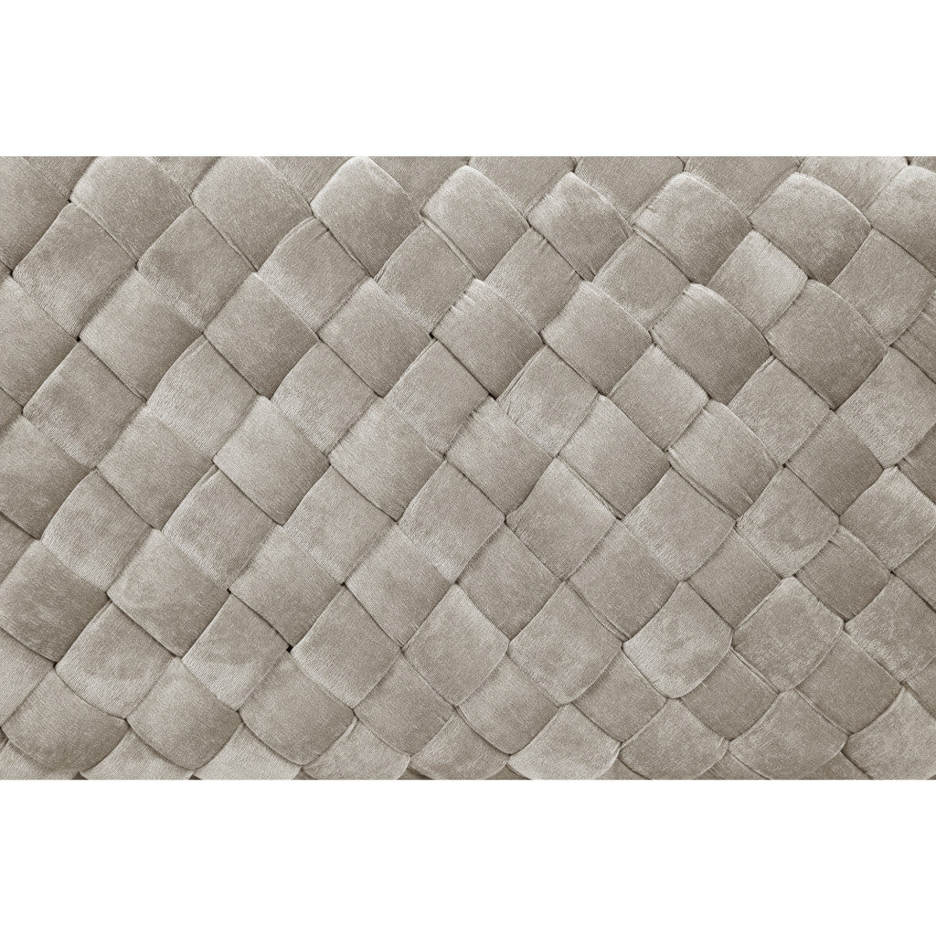 39" Cream And Black Upholstered Velvet Bench By Homeroots - Image 6