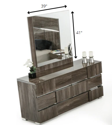 39" Ebony MDF Veneer and Glass Mirror By Homeroots - Image 3
