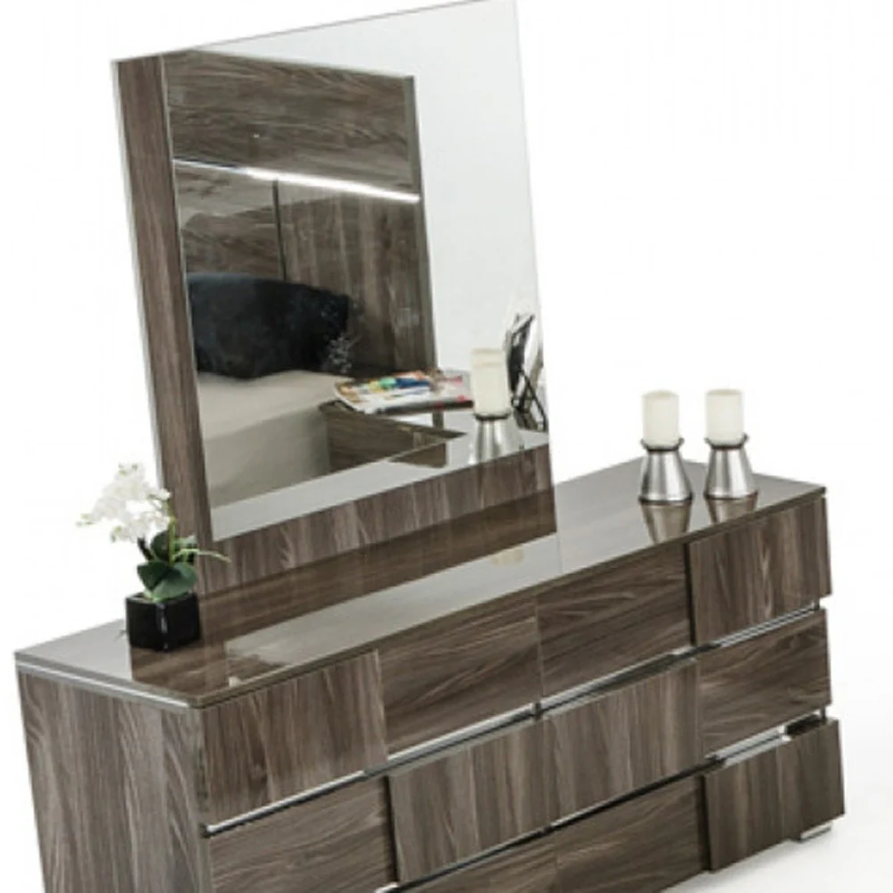 39" Ebony MDF Veneer and Glass Mirror By Homeroots - Image 5