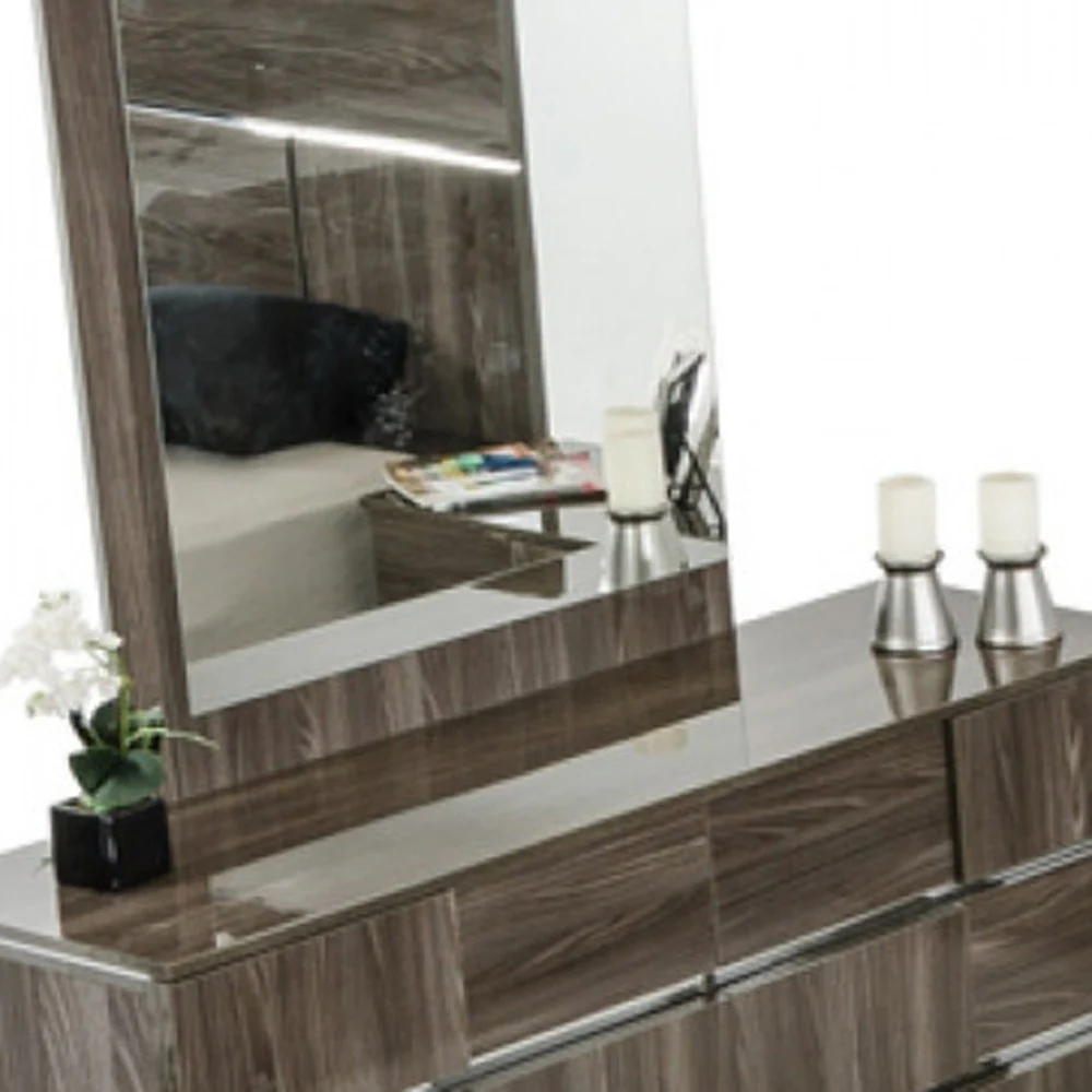 39" Ebony MDF Veneer and Glass Mirror By Homeroots - Image 6