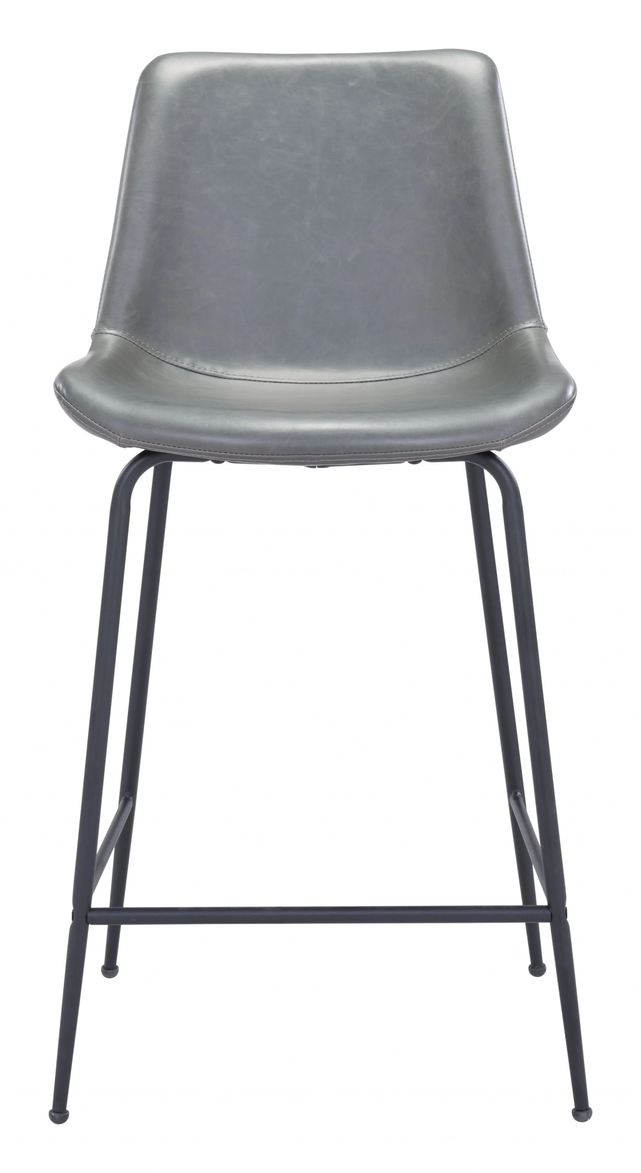 39" Gray And Black Steel Low Back Counter Height Bar Chair With Footrest By Homeroots - Image 3