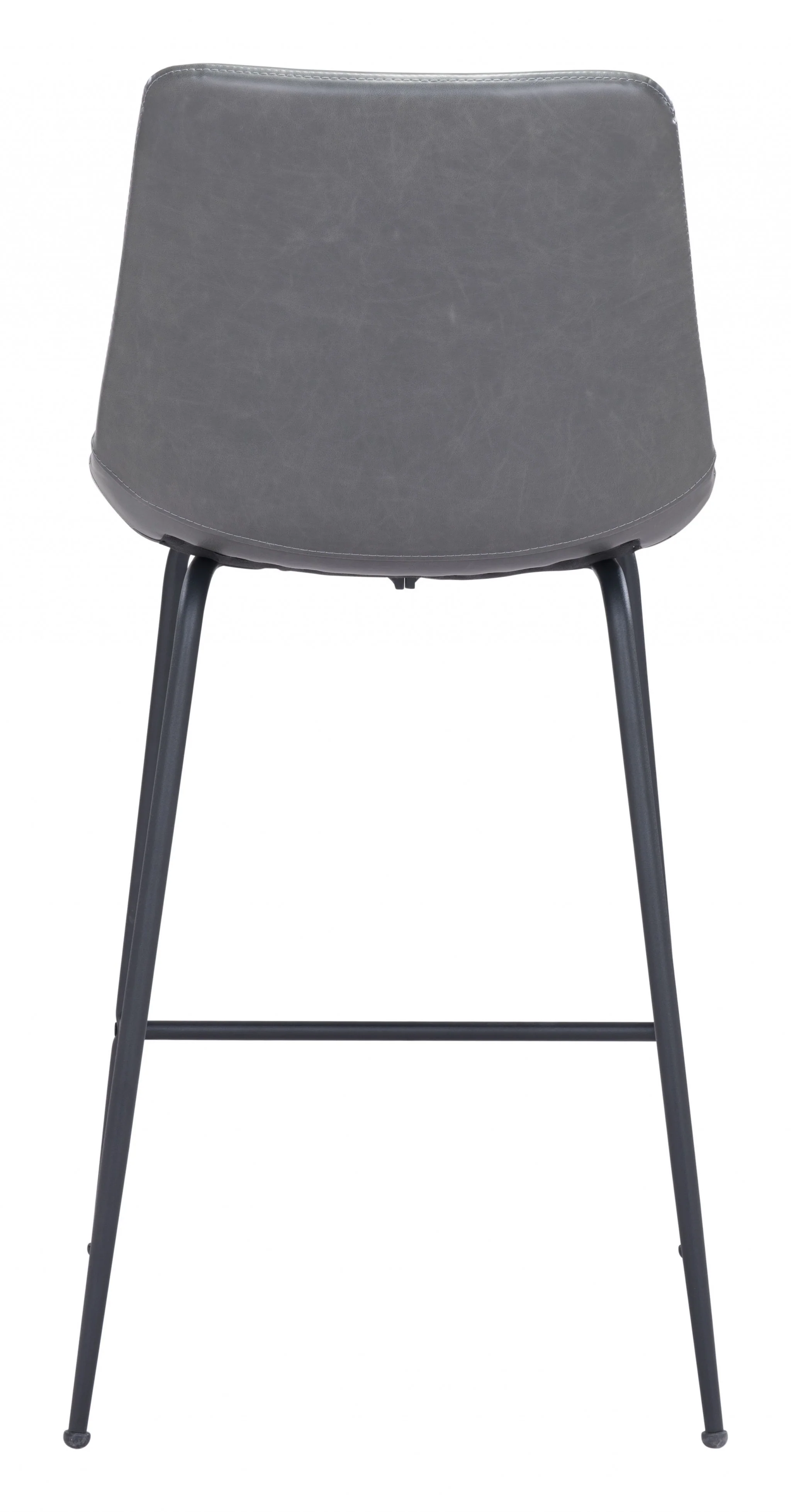 39" Gray And Black Steel Low Back Counter Height Bar Chair With Footrest By Homeroots - Image 4