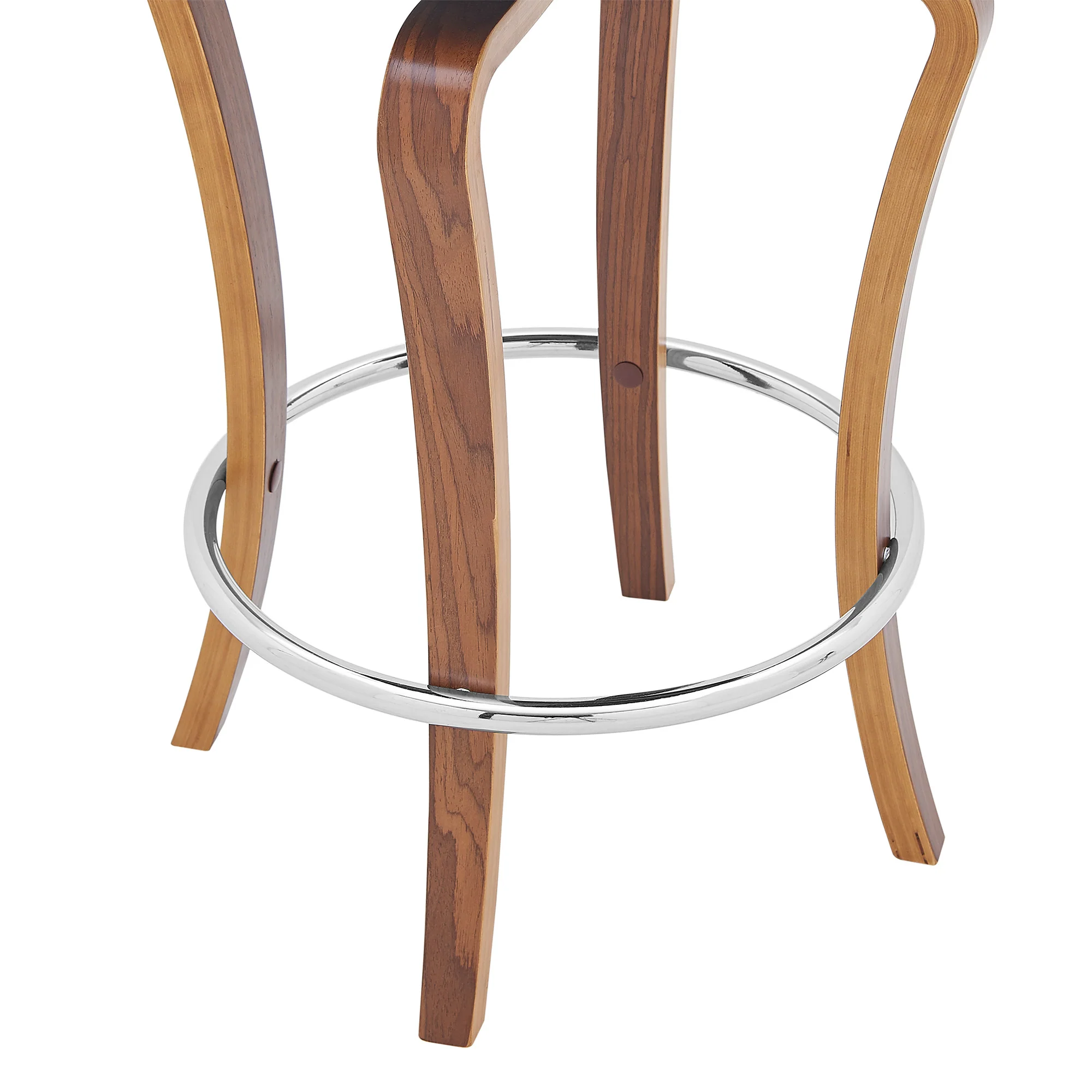 39" Gray And Brown Faux Leather Swivel Bar Height Chair With Footrest By Homeroots - Image 8