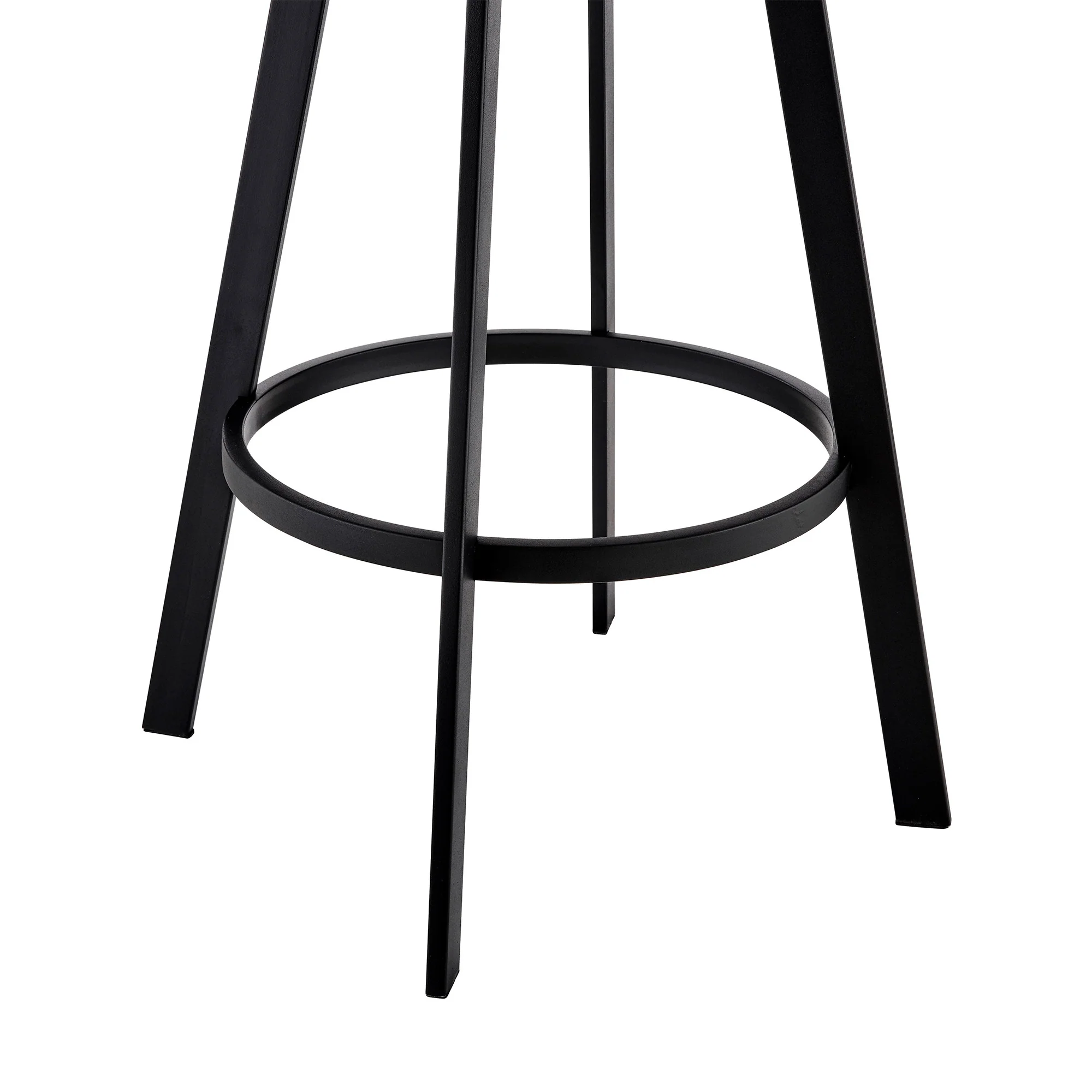 39" Gray Faux Leather And Iron Swivel Counter Height Bar Chair By Homeroots - Image 9