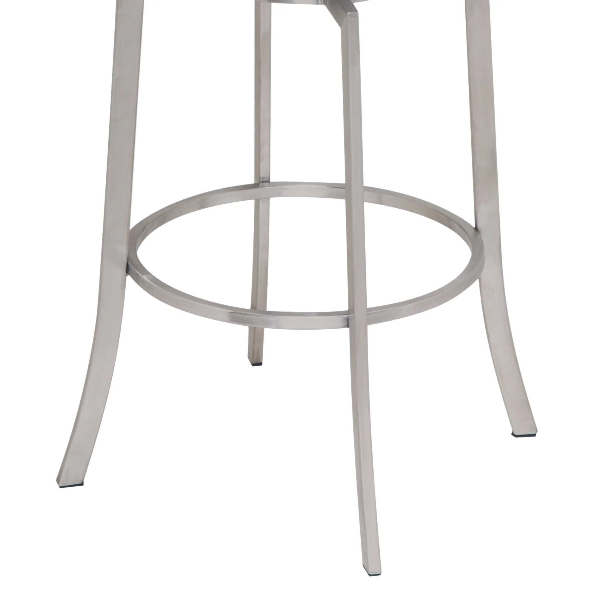 39" Gray Faux Leather And Iron Swivel Low Back Bar Height Chair By Homeroots - Image 4