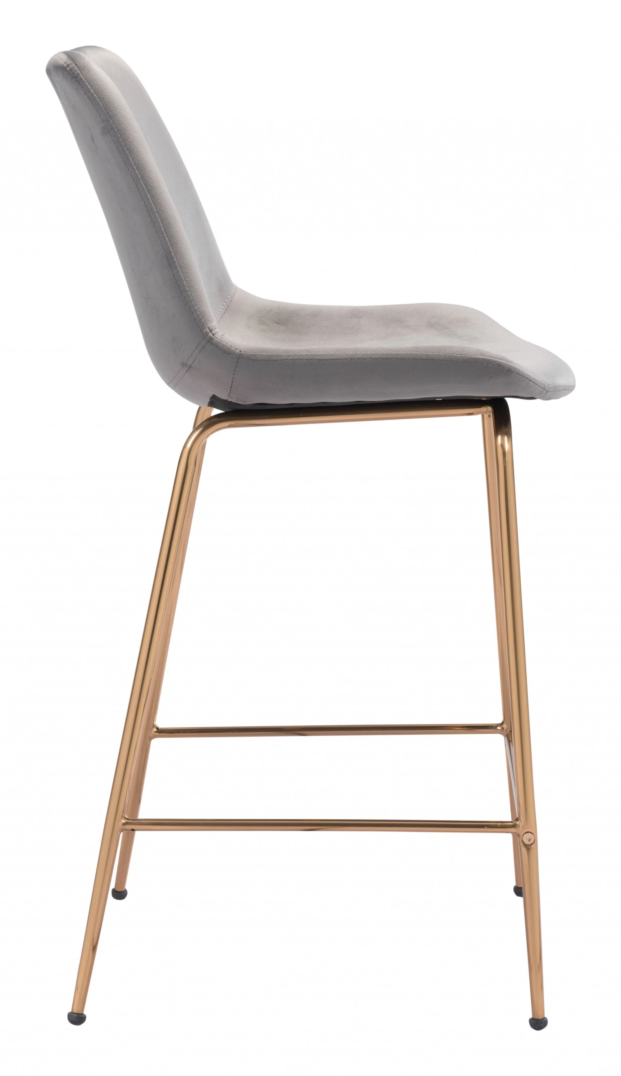 39" Gray Steel Low Back Chair With Footrest By Homeroots - Image 3