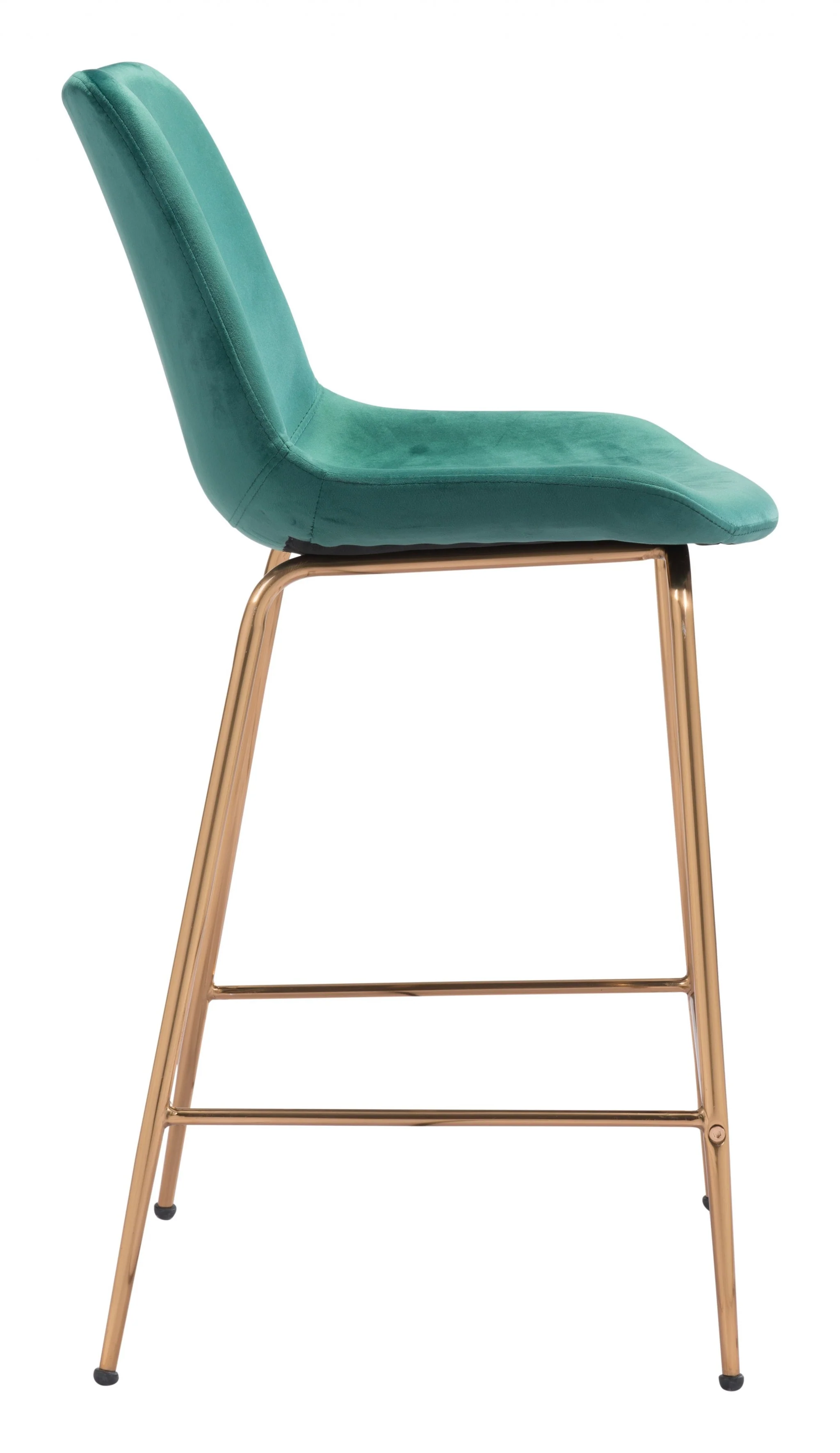 39" Green Steel Low Back Chair With Footrest By Homeroots - Image 3