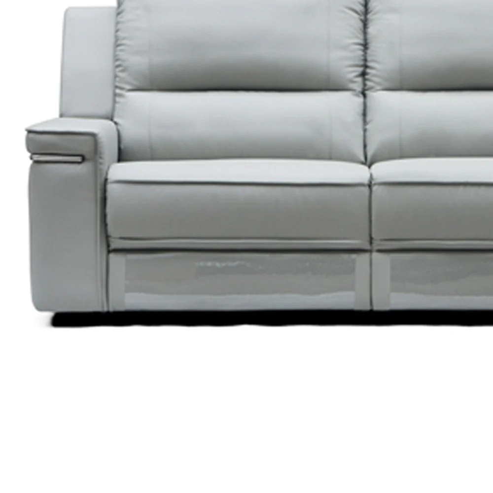 39' Grey Leatherette Foam Steel and Wood Sofa Set By Homeroots - Image 5