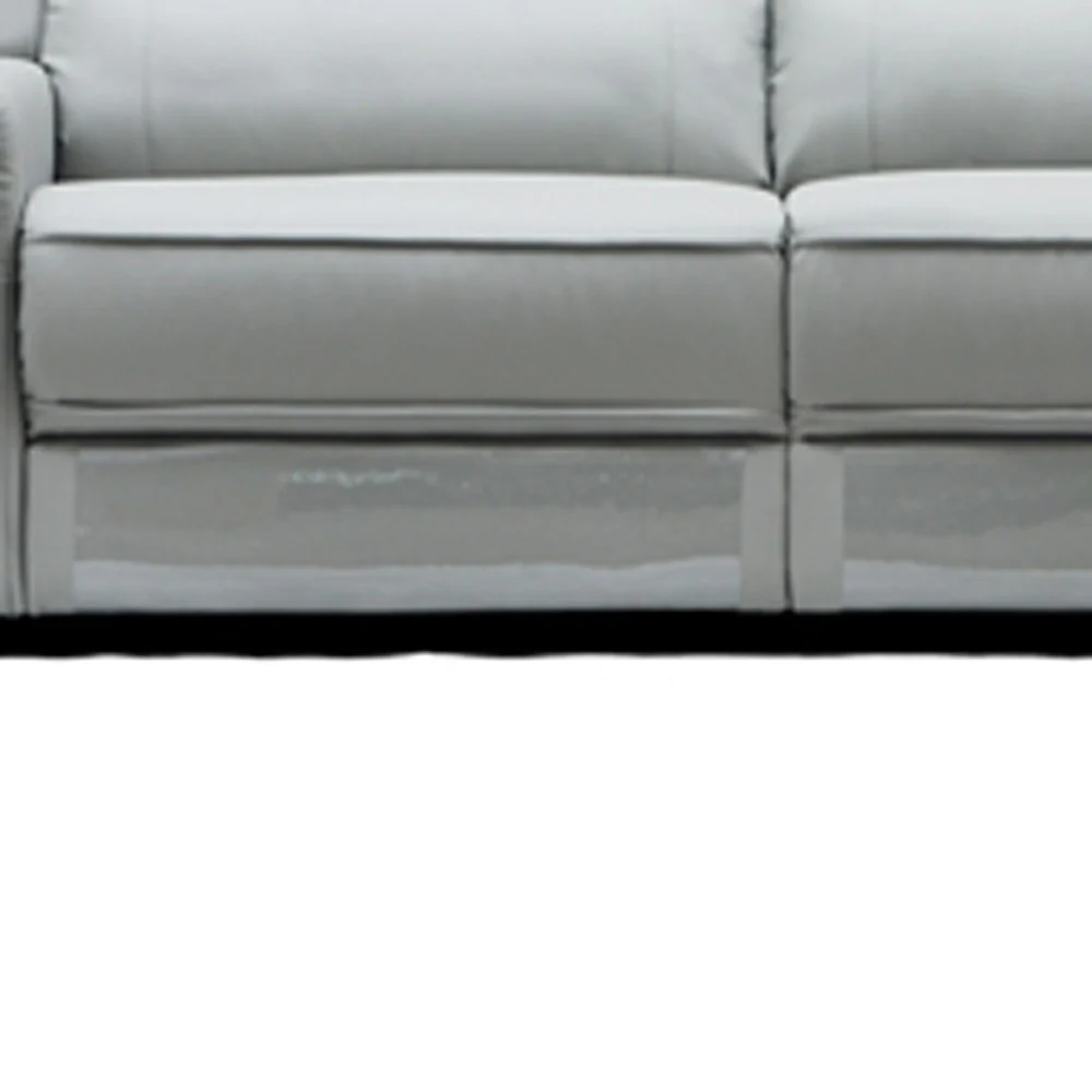 39' Grey Leatherette Foam Steel and Wood Sofa Set By Homeroots - Image 6
