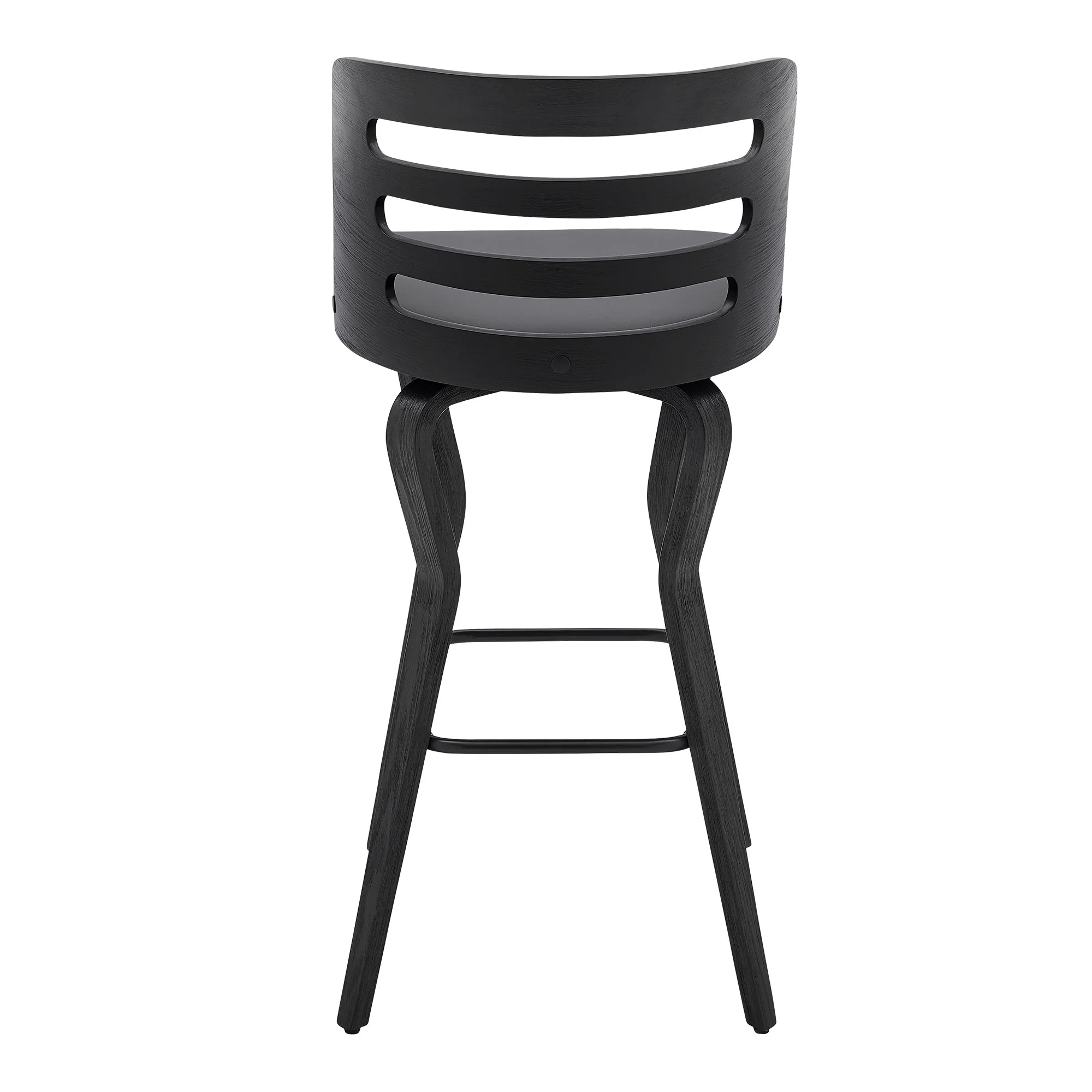 39" Matte Black And Gray Bar Height Swivel Full Back Bar Chair By Homeroots - Image 5