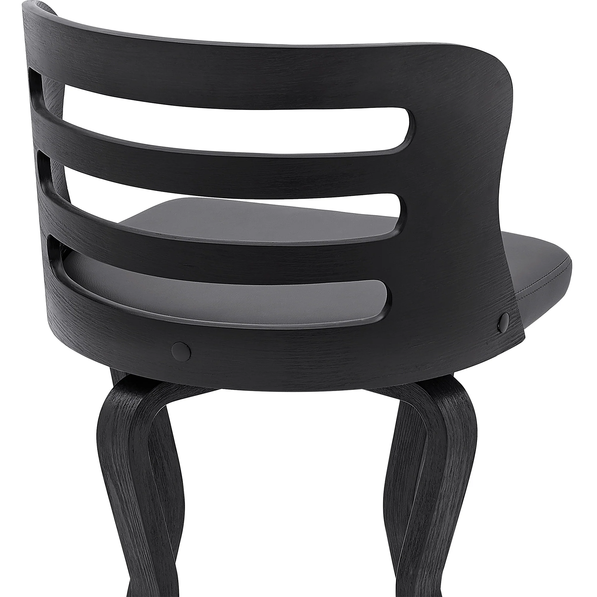 39" Matte Black And Gray Bar Height Swivel Full Back Bar Chair By Homeroots - Image 8